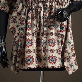 Ajrakh Hand Block Print Natural Dyed Cotton Short Kaftan 34