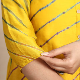  Leheriya Tie-Dye Chanderi Silk Long Kurta 