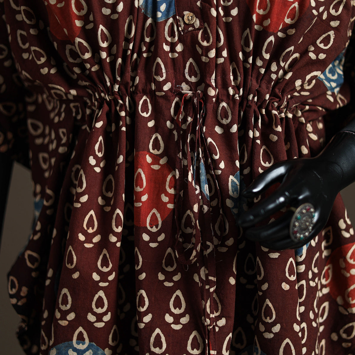 Ajrakh Hand Block Print Natural Dyed Cotton Short Kaftan 35
