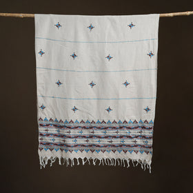 Kantha Hand Embroidered Khes Handwoven Cotton Dupatta 22