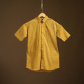 Natural Dyed Hand Block Print Cotton Men Half Sleeve Ajrakh Shirt 07