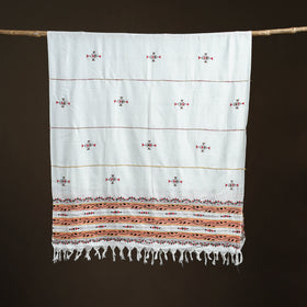 Kantha Hand Embroidered Khes Handwoven Cotton Dupatta 19