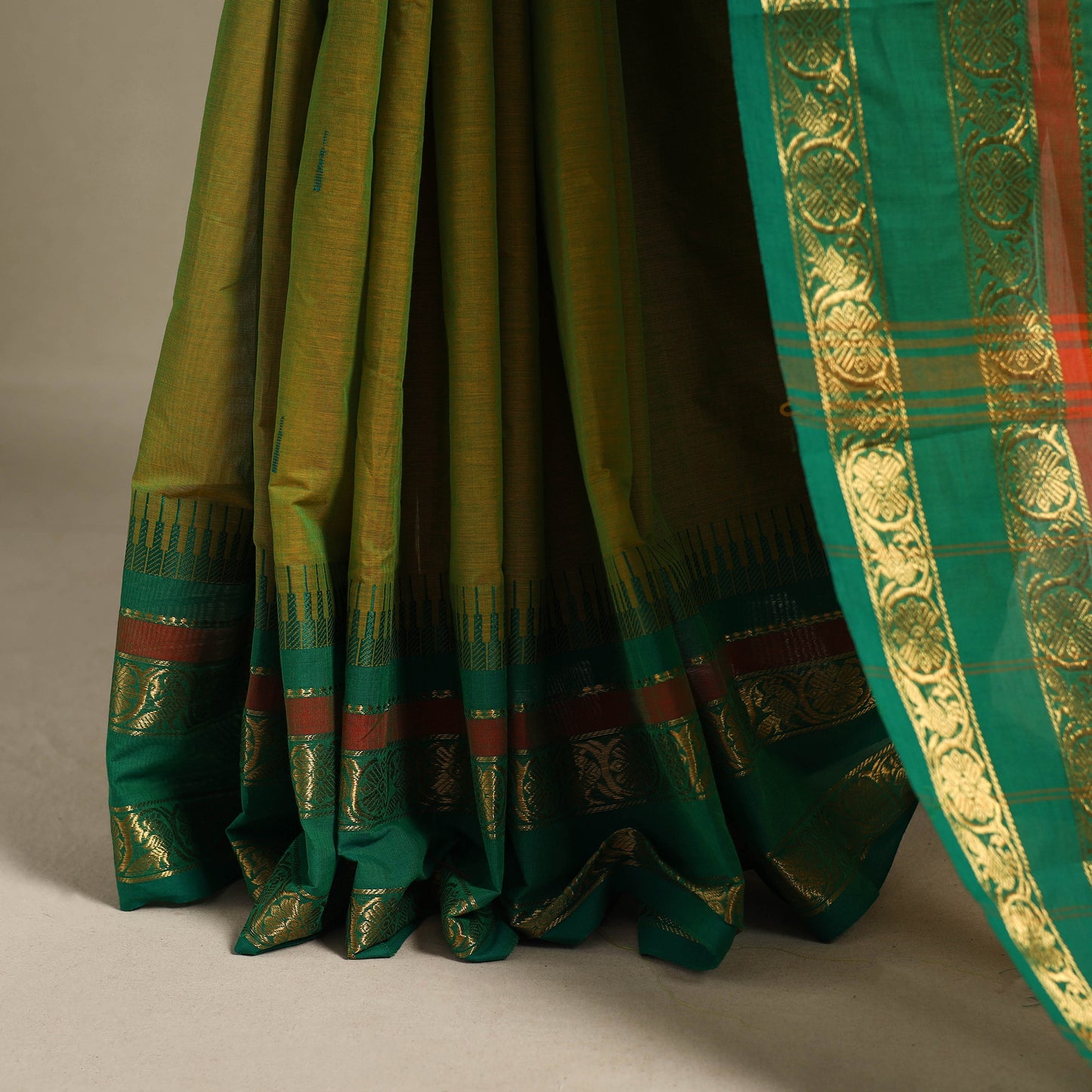 Green - kandangi thread buti chettinad cotton saree