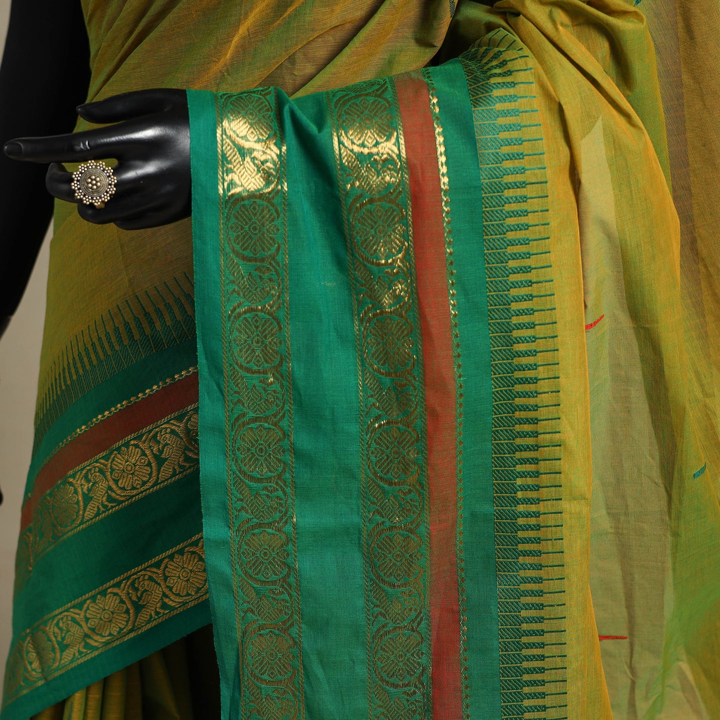 Green - kandangi thread buti chettinad cotton saree