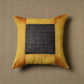 Yellow - Kanchipuram Patchwork Cotton Cushion Cover 02