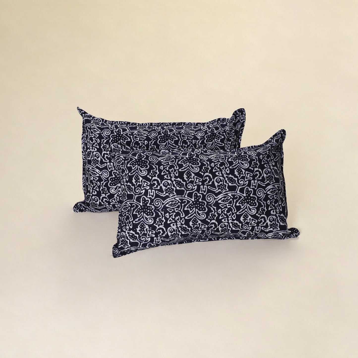 Hand Block Batik Print Pillow Covers (Set of 2) 32