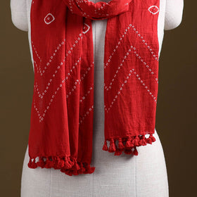 Kutch Handwoven Organic Kala Cotton Bandhani Stole 10