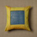Yellow - Kanchipuram Patchwork Cotton Cushion Cover 03