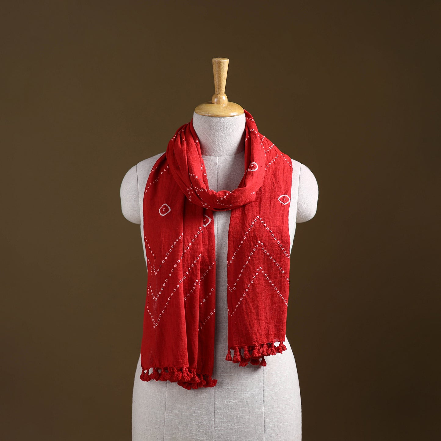 Kutch Handwoven Organic Kala Cotton Bandhani Stole 10