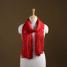 Kutch Handwoven Organic Kala Cotton Bandhani Stole 10