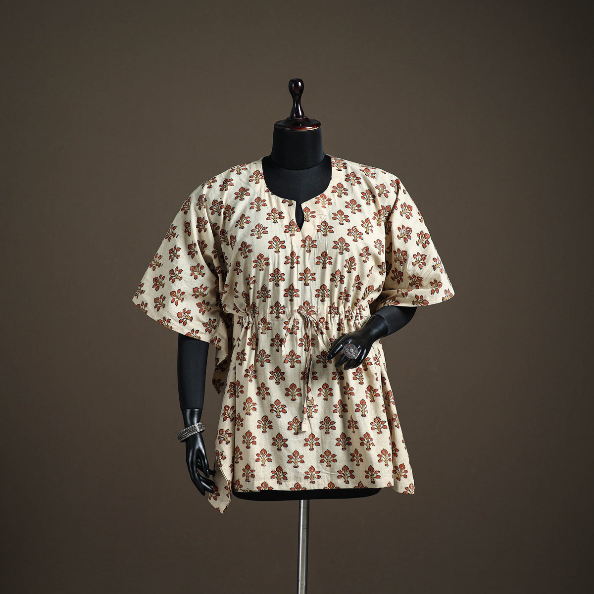 Ajrakh Hand Block Print Natural Dyed Cotton Short Kaftan 39