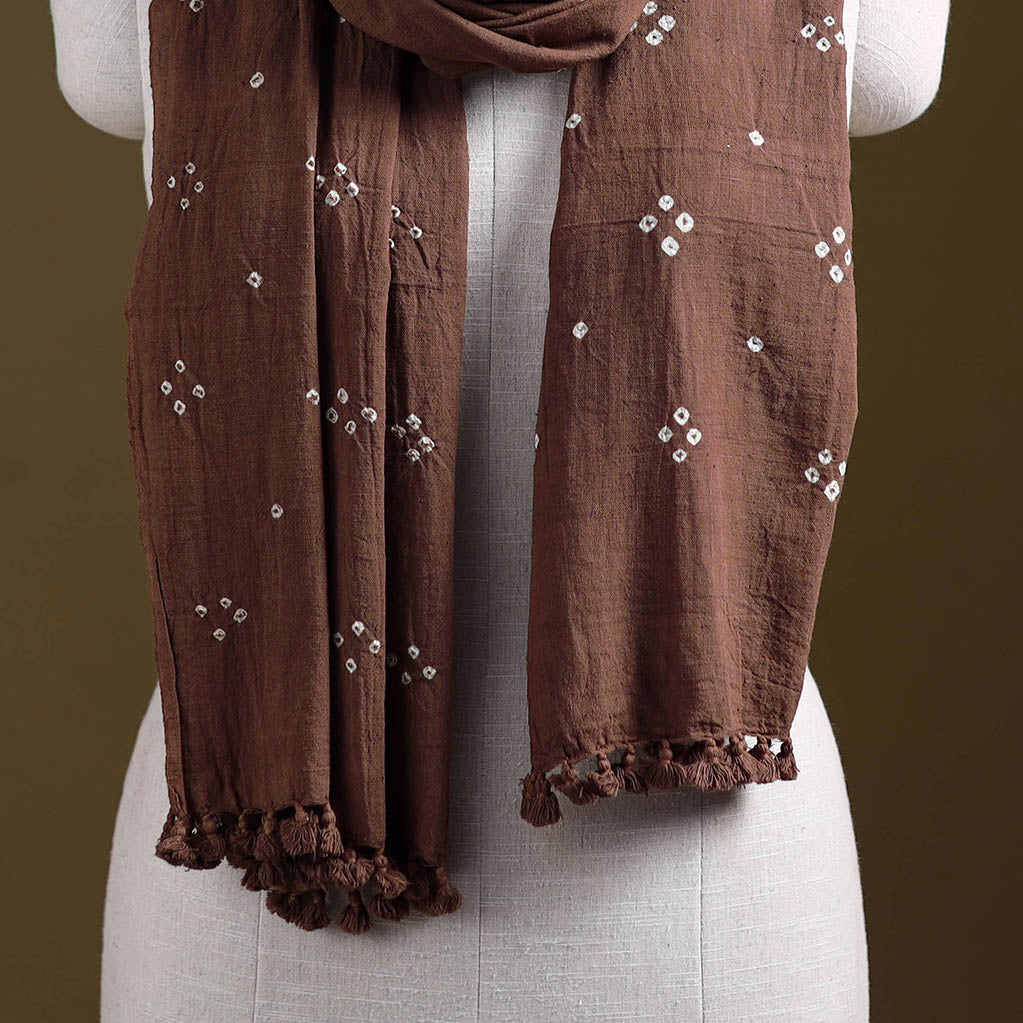 Kutch Handwoven Organic Kala Cotton Bandhani Stole 02