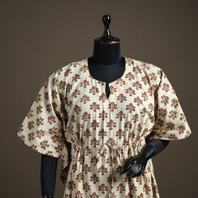Ajrakh Hand Block Print Natural Dyed Cotton Short Kaftan 39