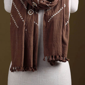 Kutch Handwoven Organic Kala Cotton Bandhani Stole 03