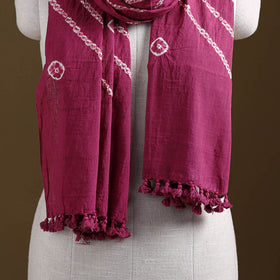Kutch Handwoven Organic Kala Cotton Bandhani Stole 04
