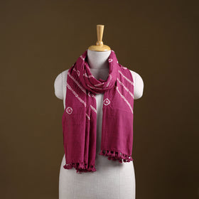 Kutch Handwoven Organic Kala Cotton Bandhani Stole 04