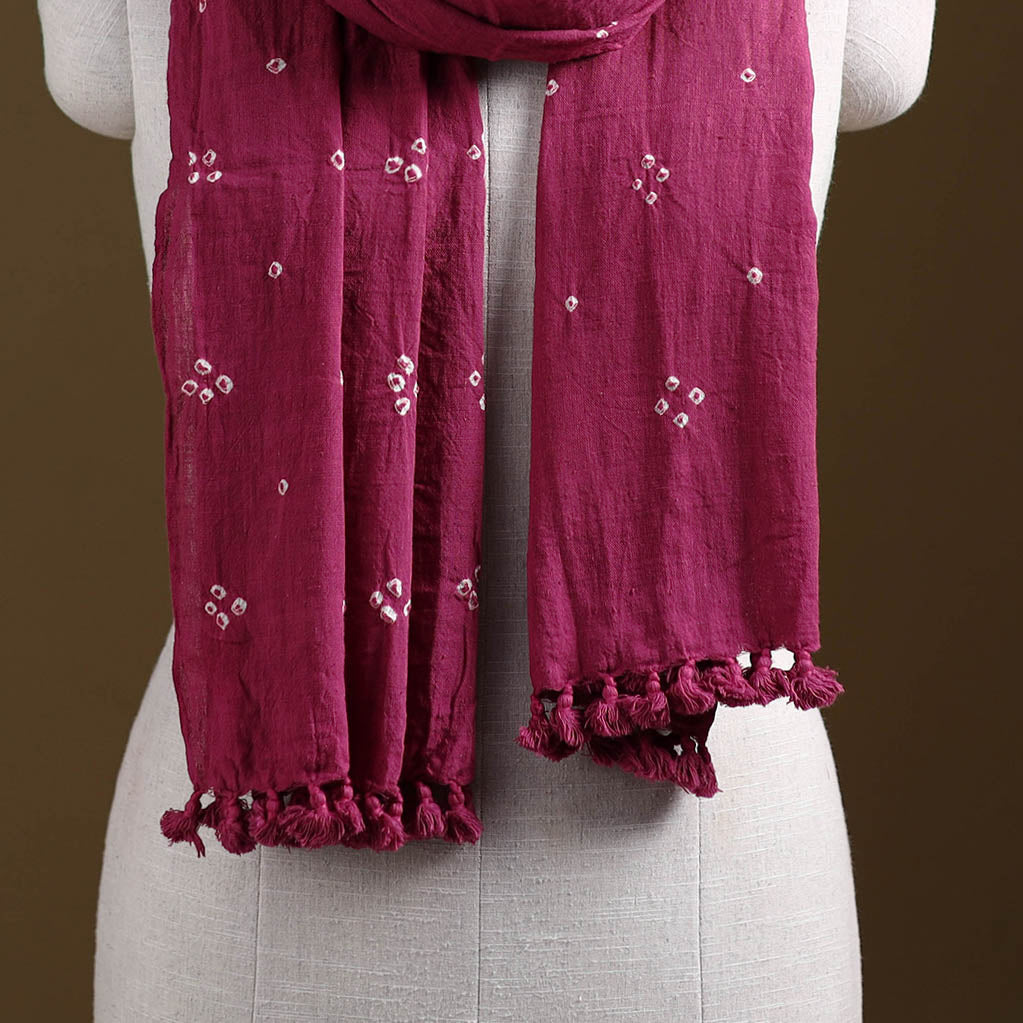 Kutch Handwoven Organic Kala Cotton Bandhani Stole 05