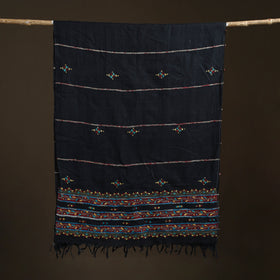 Kantha Hand Embroidered Khes Handwoven Cotton Dupatta 09