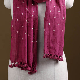 Kutch Handwoven Organic Kala Cotton Bandhani Stole 06