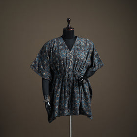 Ajrakh Hand Block Print Natural Dyed Cotton Short Kaftan 40