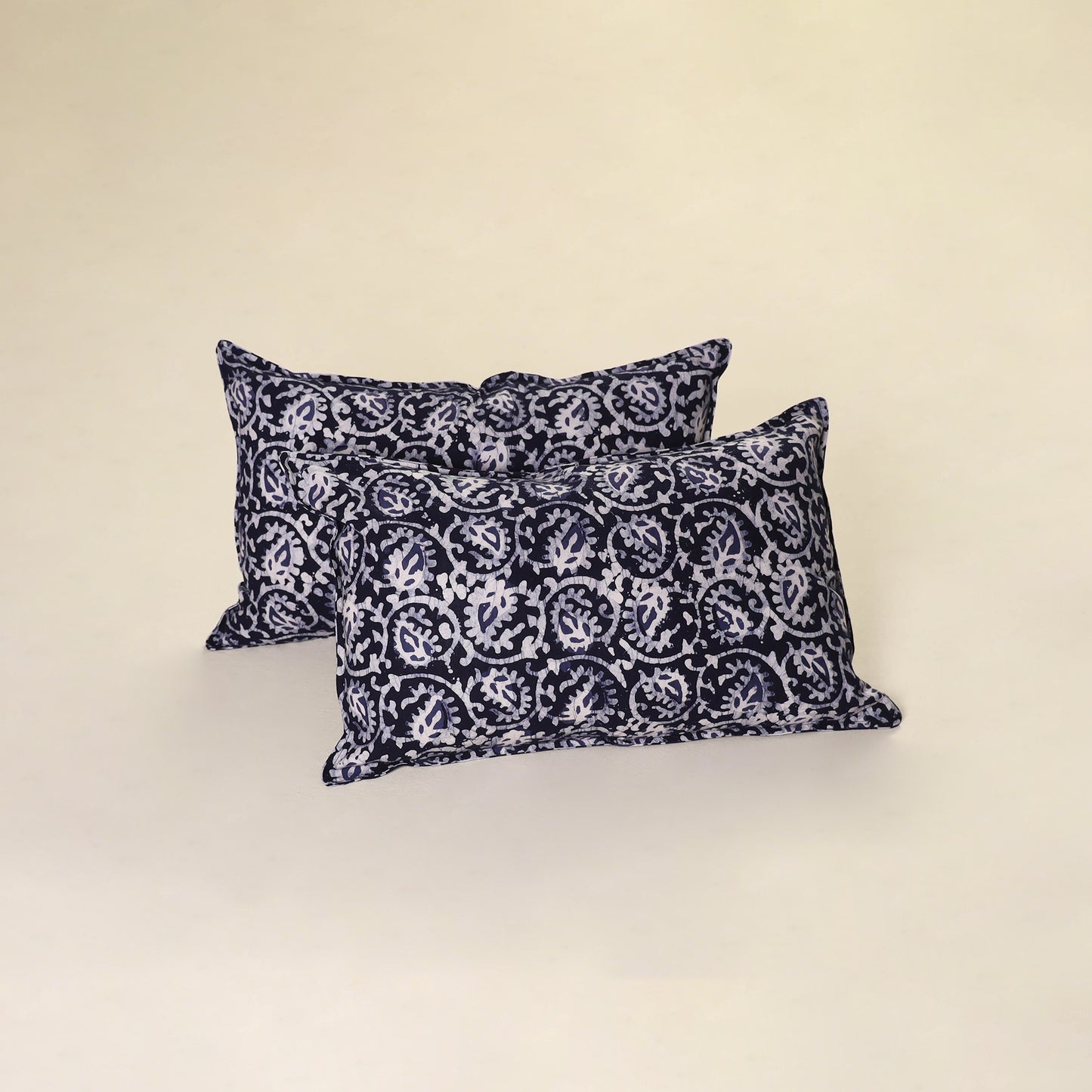 Hand Block Batik Print Pillow Covers (Set of 2) 34
