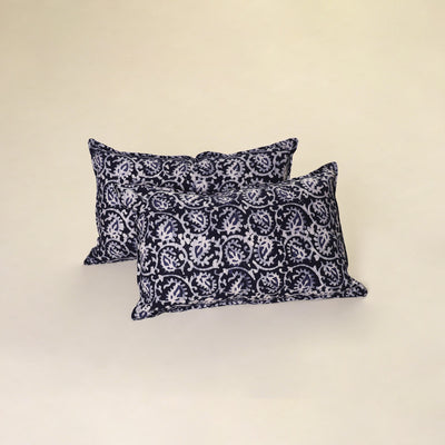 Hand Block Batik Print Pillow Covers (Set of 2) 34