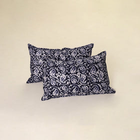 Hand Block Batik Print Pillow Covers (Set of 2) 34