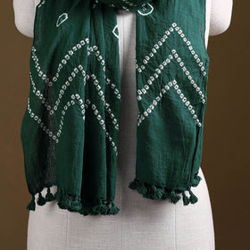 Kutch Handwoven Organic Kala Cotton Bandhani Stole 07