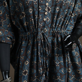 Ajrakh Hand Block Print Natural Dyed Cotton Short Kaftan 40