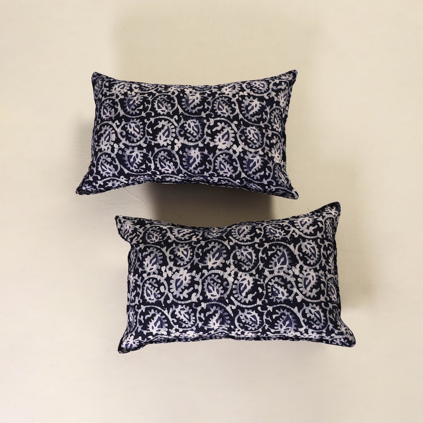 Hand Block Batik Print Pillow Covers (Set of 2) 34