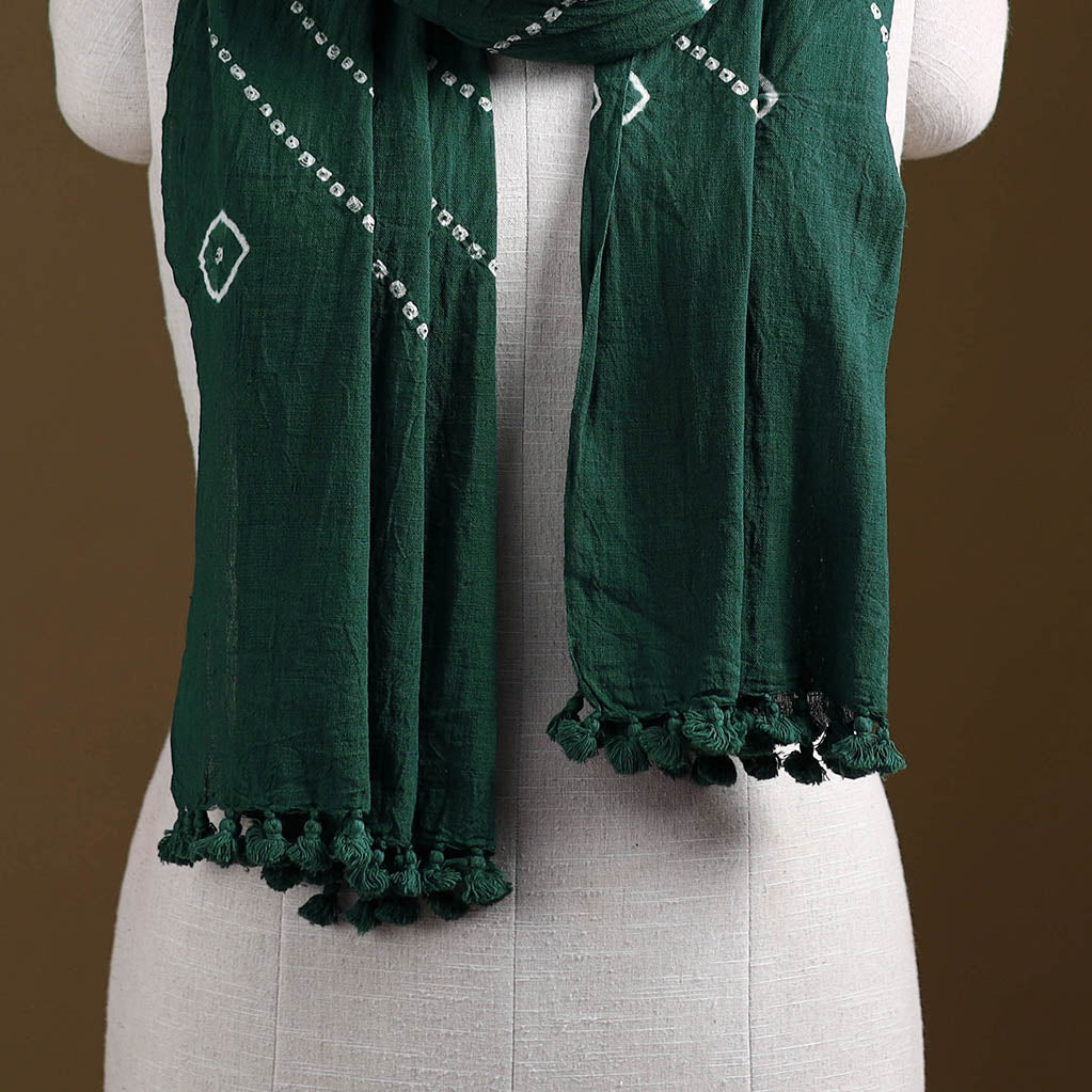 Kutch Handwoven Organic Kala Cotton Bandhani Stole 09