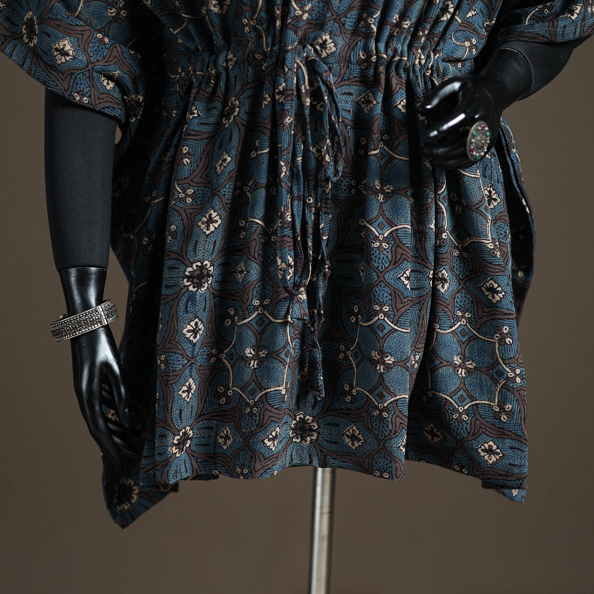 Ajrakh Hand Block Print Natural Dyed Cotton Short Kaftan 40