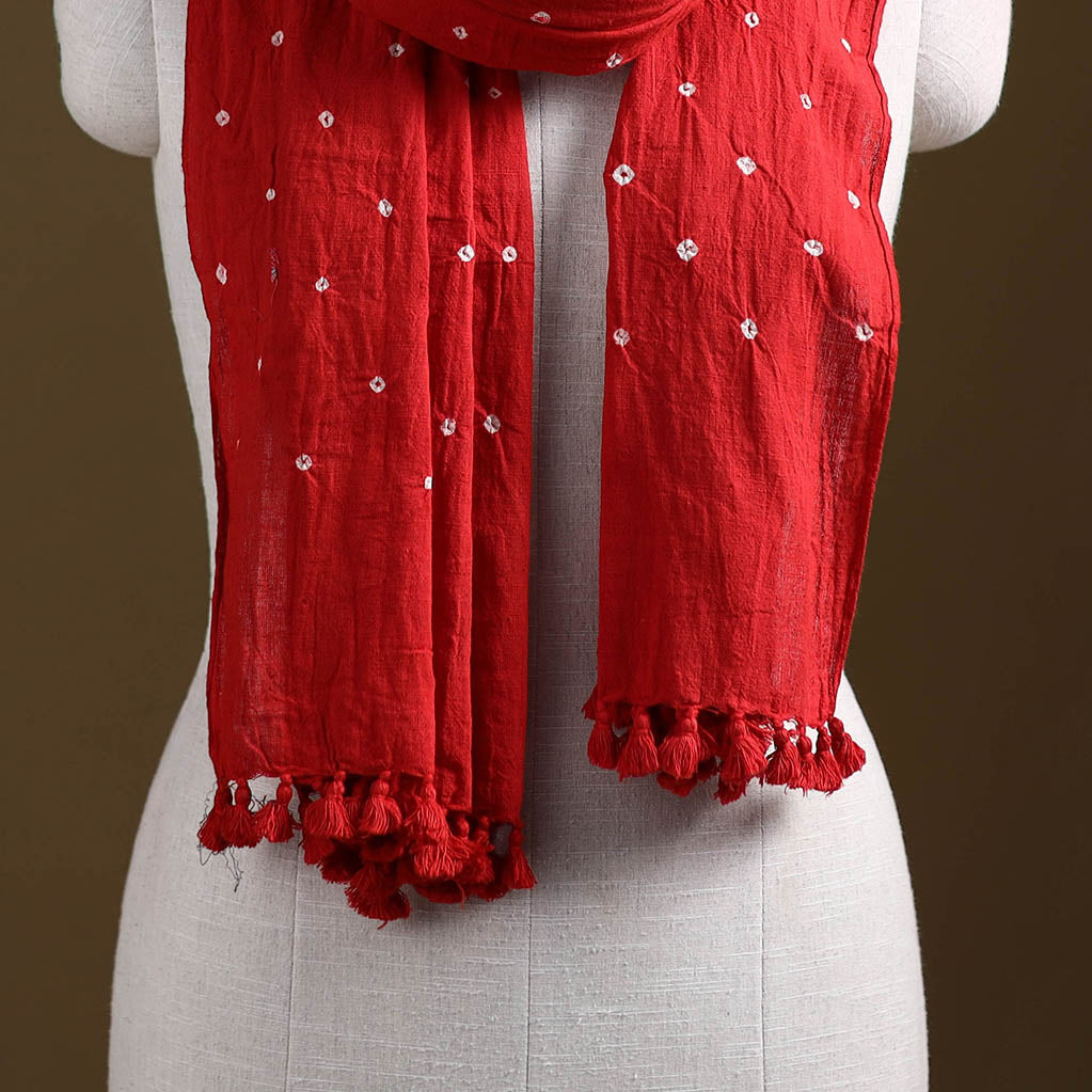 Kutch Handwoven Organic Kala Cotton Bandhani Stole 11