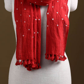 Kutch Handwoven Organic Kala Cotton Bandhani Stole 11