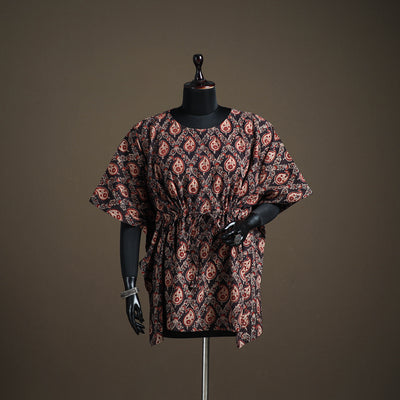 Ajrakh Hand Block Print Natural Dyed Cotton Short Kaftan 41