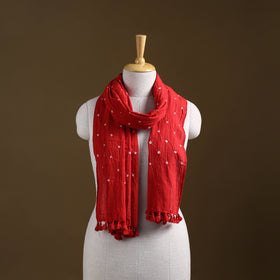 Kutch Handwoven Organic Kala Cotton Bandhani Stole 11