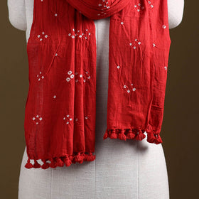 Kutch Handwoven Organic Kala Cotton Bandhani Stole 12