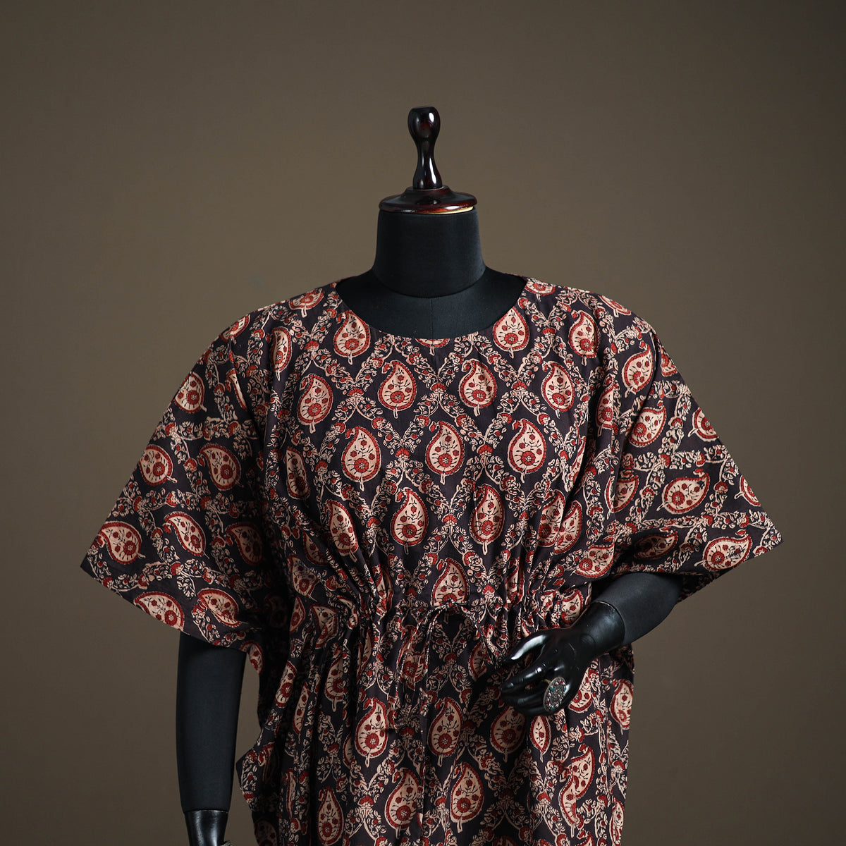 Ajrakh Hand Block Print Natural Dyed Cotton Short Kaftan 41