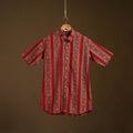 Natural Dyed Hand Block Print Cotton Men Half Sleeve Ajrakh Shirt 11
