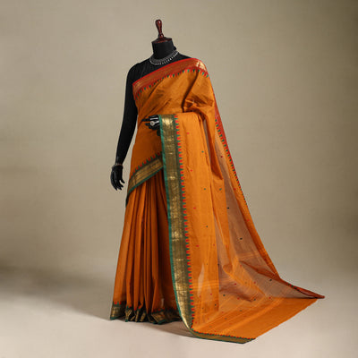 Orange - kandangi thread buti chettinad cotton saree