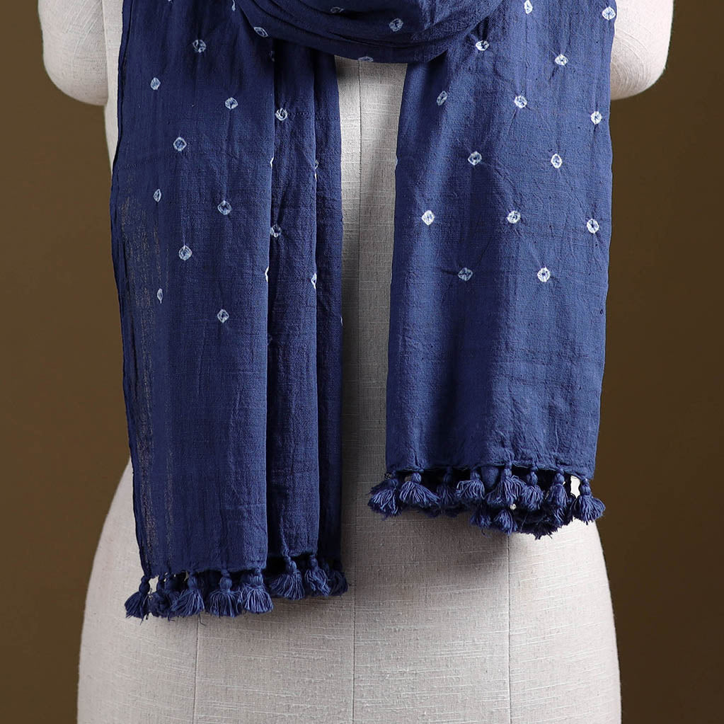 Kutch Handwoven Organic Kala Cotton Bandhani Stole 13