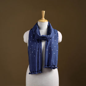 Kutch Handwoven Organic Kala Cotton Bandhani Stole 13