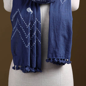 Kutch Handwoven Organic Kala Cotton Bandhani Stole 14