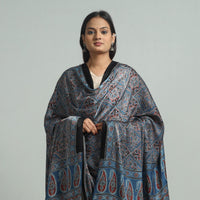 Blue - Ajrakh Modal Silk Dupatta with Zari Border 57