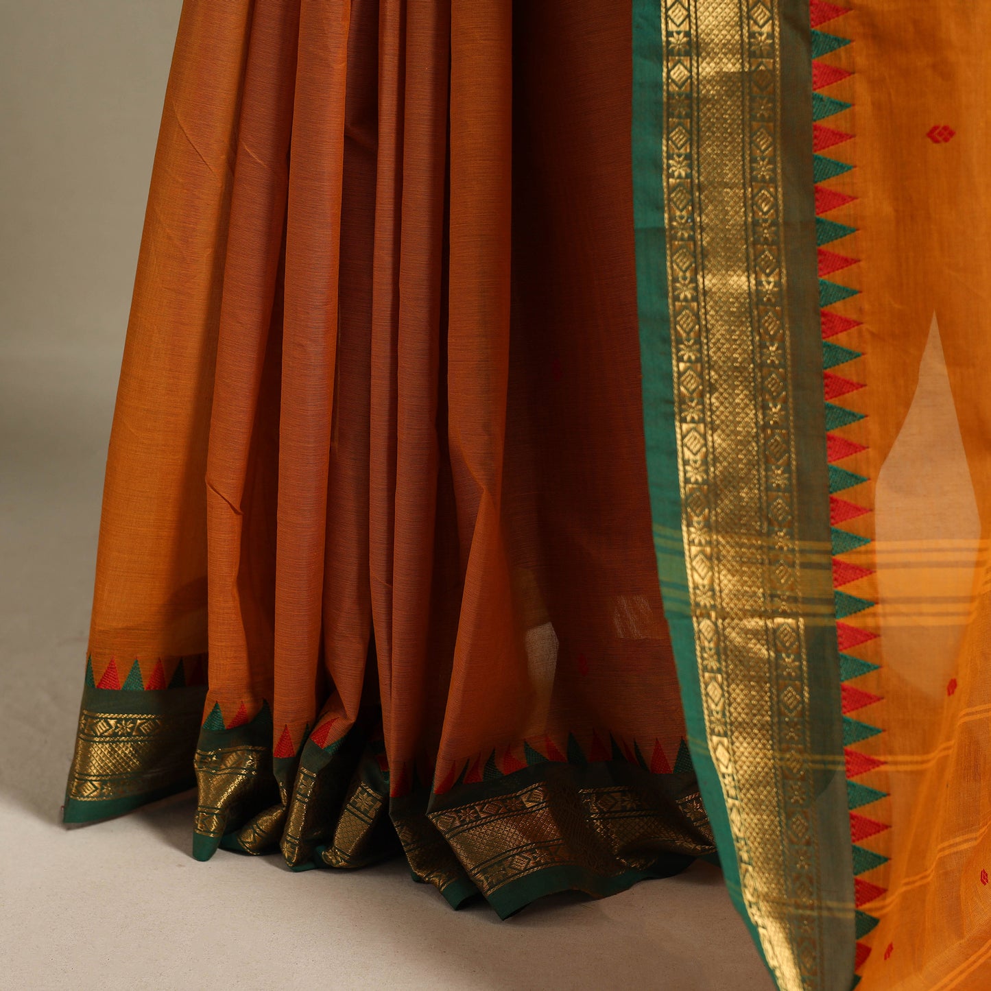 Orange - kandangi thread buti chettinad cotton saree
