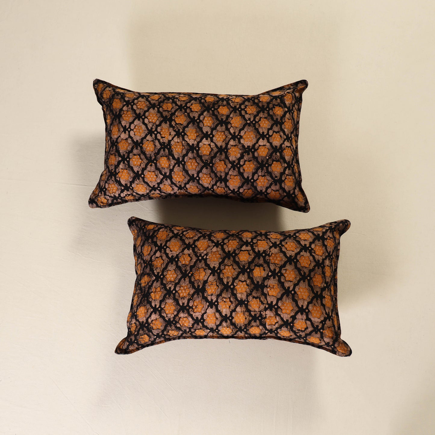 Hand Block Batik Print Pillow Covers (Set of 2) 35