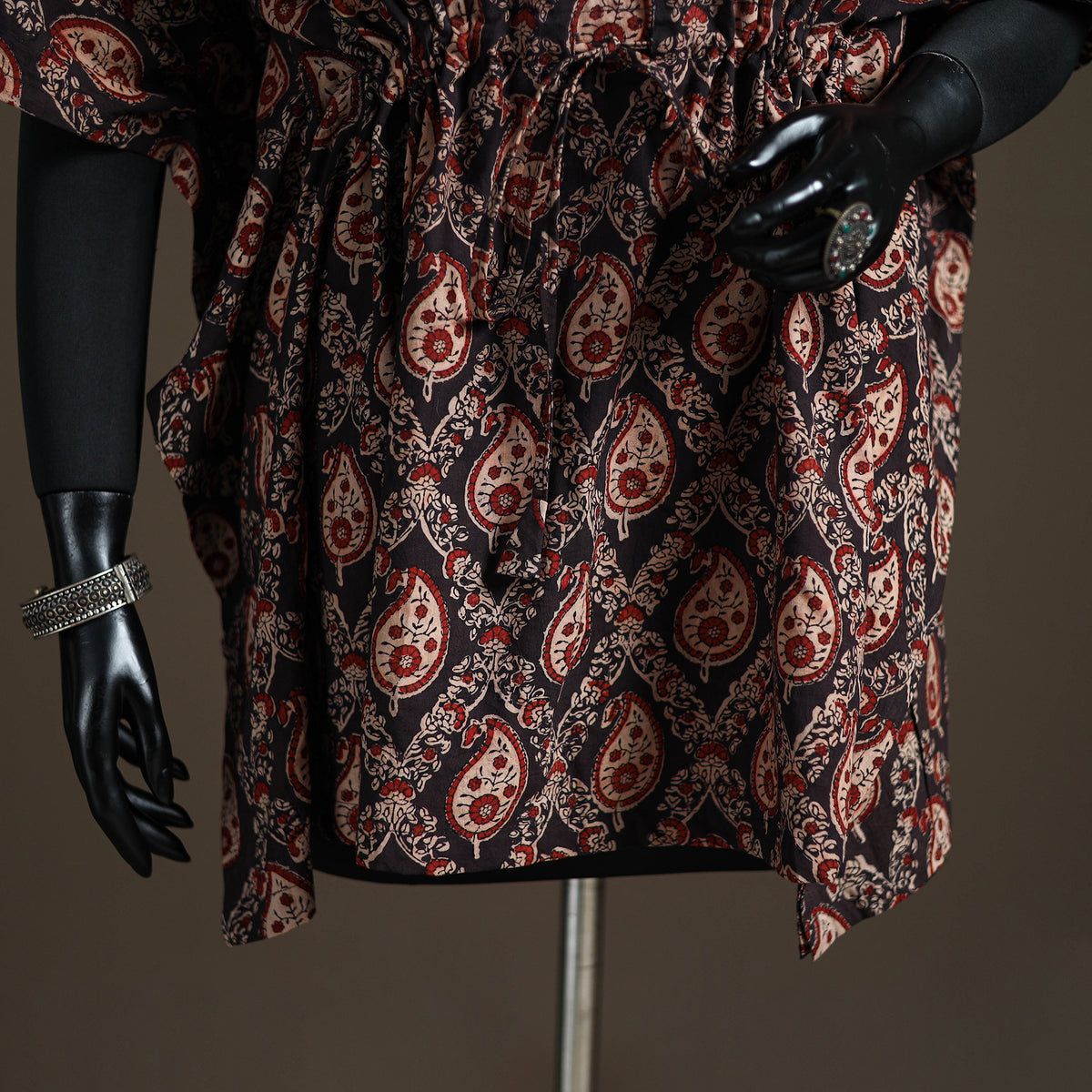 Ajrakh Hand Block Print Natural Dyed Cotton Short Kaftan 41