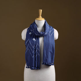 Kutch Handwoven Organic Kala Cotton Bandhani Stole 14