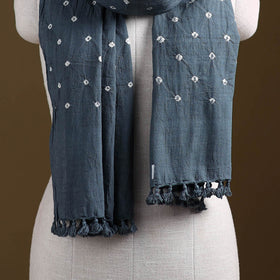 Kutch Handwoven Organic Kala Cotton Bandhani Stole 15