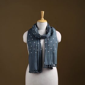 Kutch Handwoven Organic Kala Cotton Bandhani Stole 15